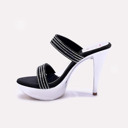 Black Pointed Heel Fancy Sandals 0421463