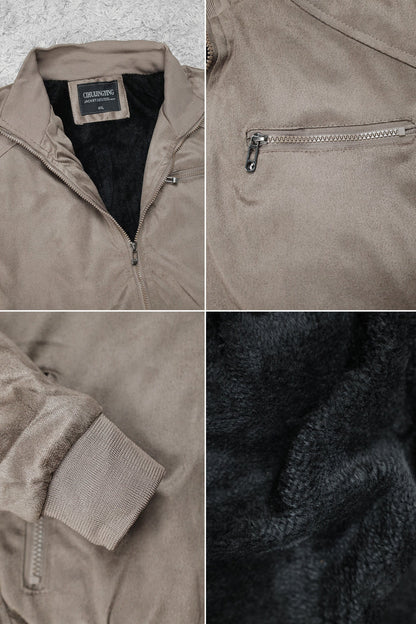 BuckleUp Vintage Zipper Men's Suede Jacket