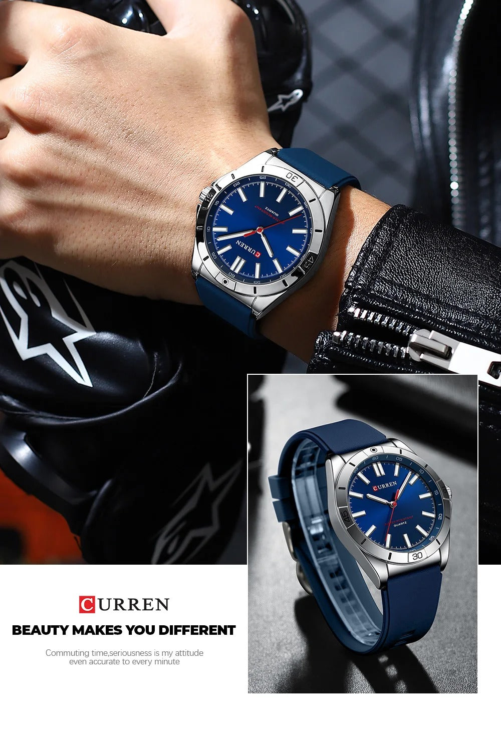 CURREN 8449 Men's Rubber Straps Watch