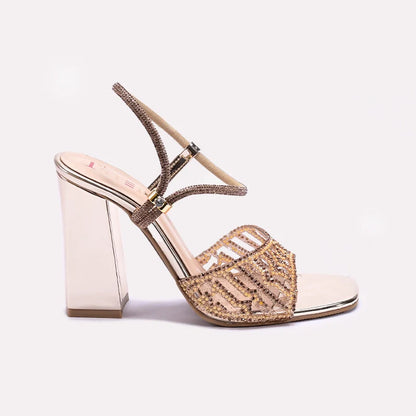 Gold High Heel Fancy Sandals 0421479