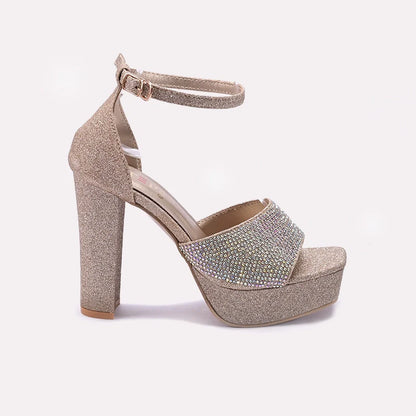 Gold High Heel Fancy Sandals 0421488