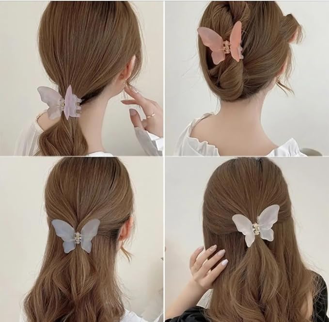 Frosted Butterfly Hair Claw