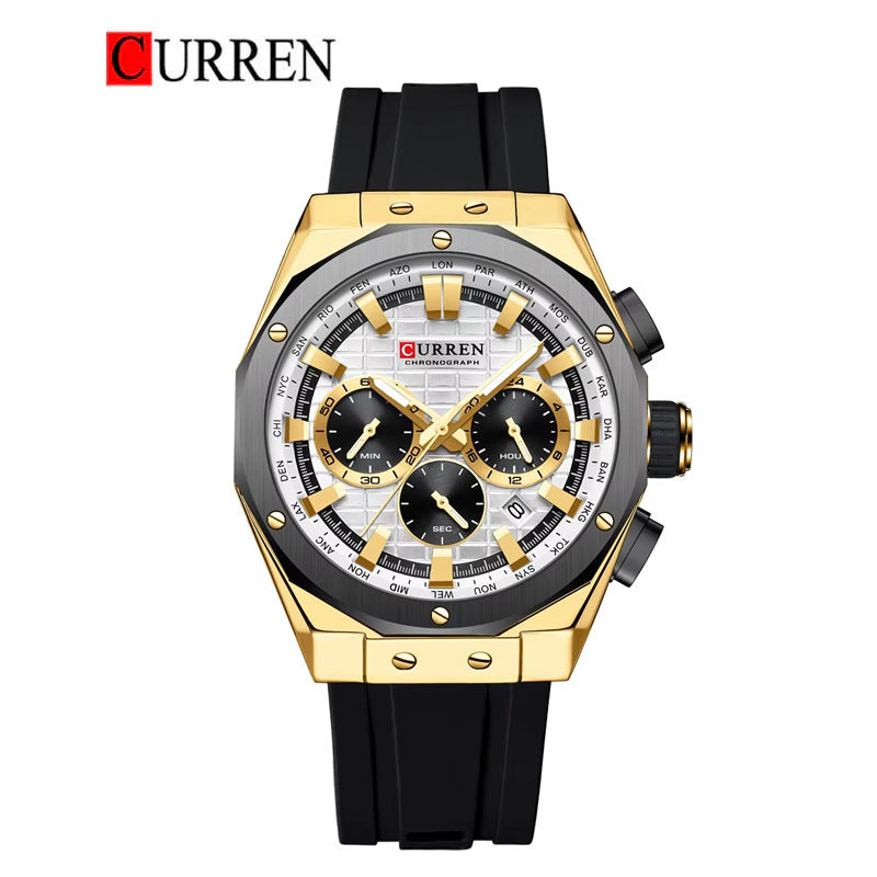 CURREN 8464 Men's Rubber Straps Watch