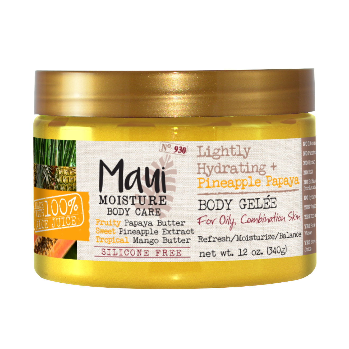 Maui Moisture Body Care Lightly Hydrating  Pineapple Papaya Gelee 340G