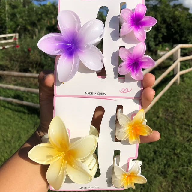 Mini and Large Flower Claw Clips Set