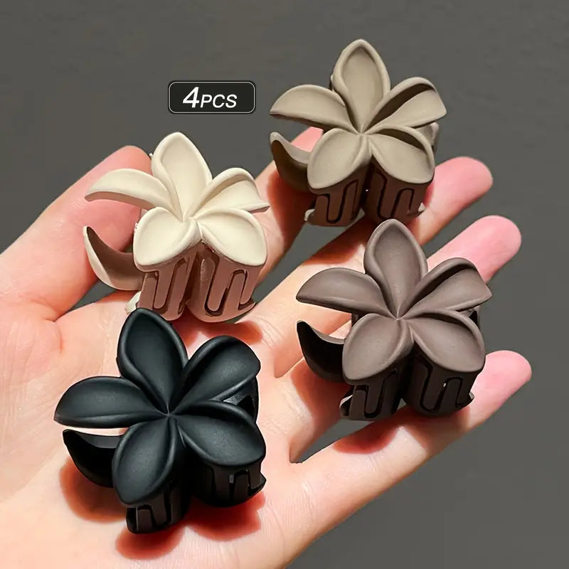 6pcs Mini Matt Floral Clips