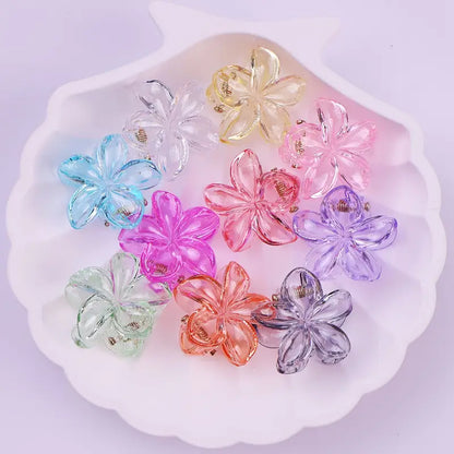 Small Transparent Floral Clip