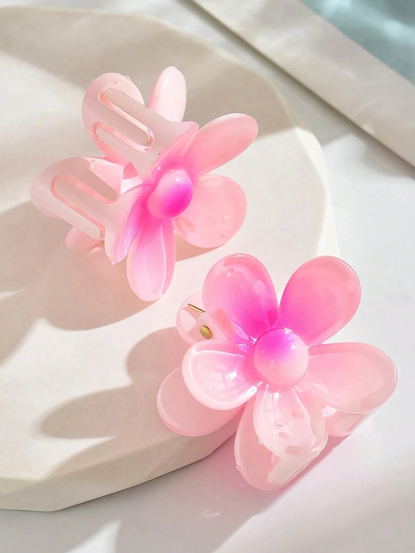 2pcs Mini Gradient Blossom Clips