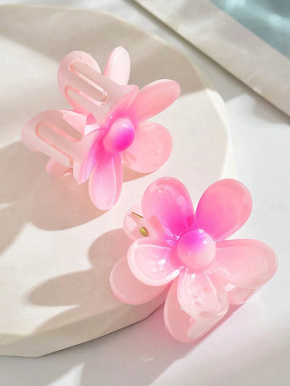 2pcs Mini Gradient Blossom Clips