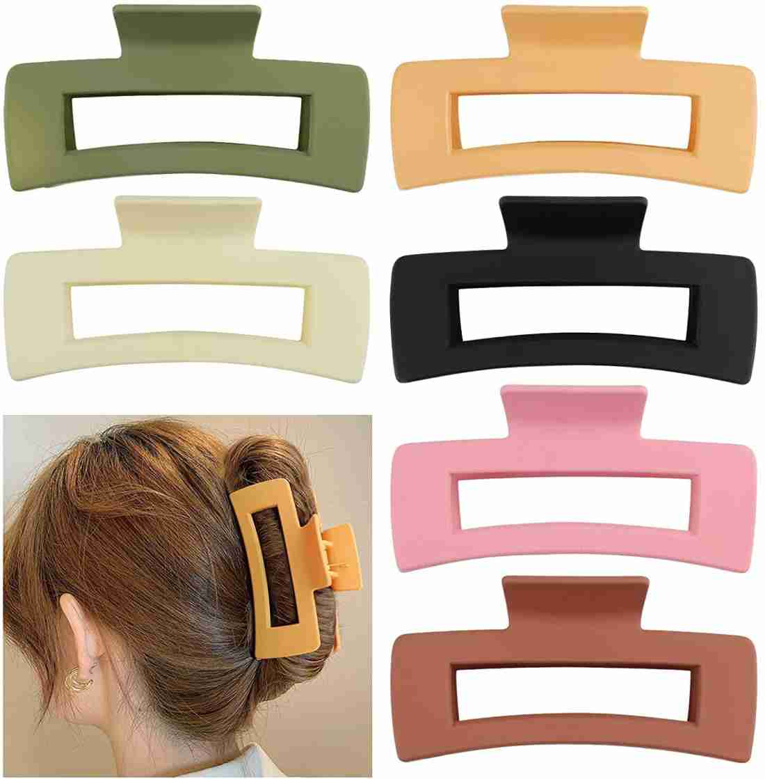 Matte Rectangular Hair Claw Clip