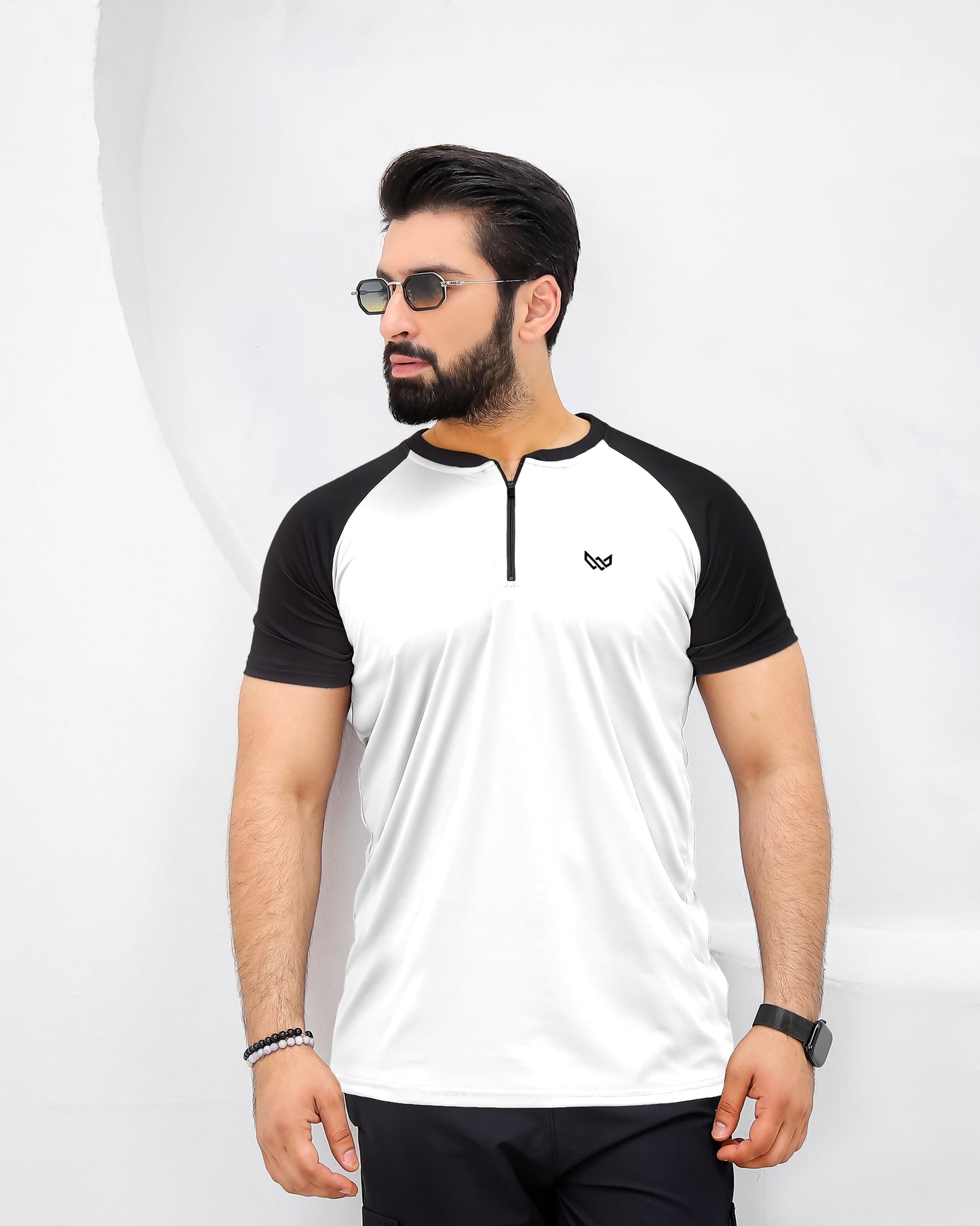 Velocity Zip Tee - White/Black