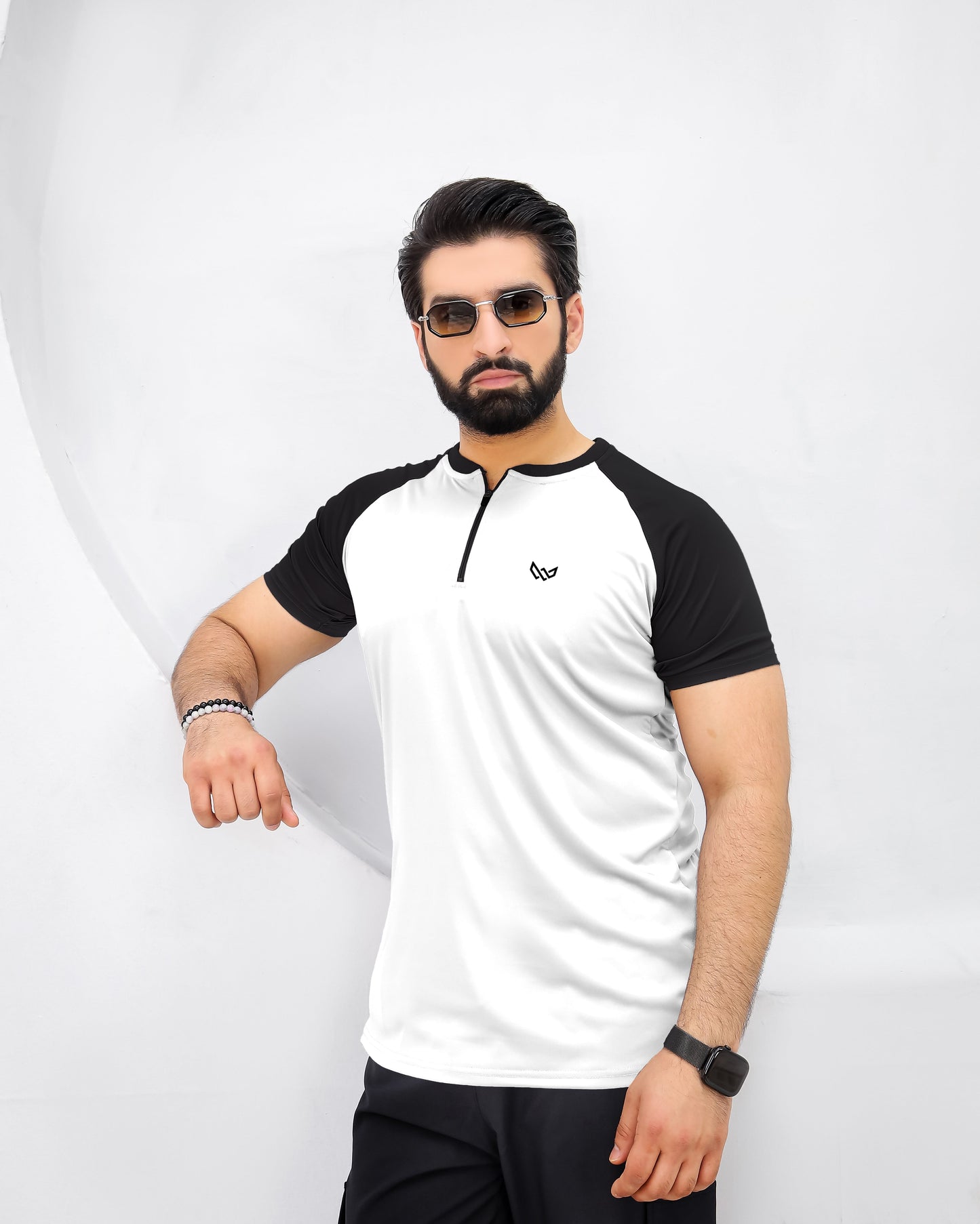 Velocity Zip Tee - White/Black