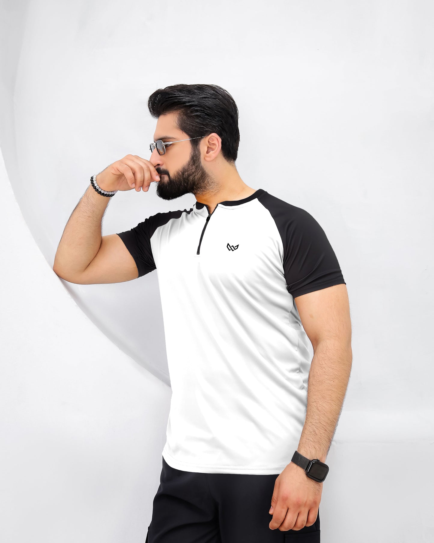 Velocity Zip Tee - White/Black