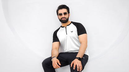 Velocity Zip Tee - White/Black