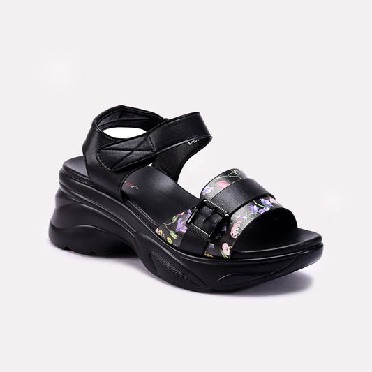Womens Black Chunky Sandals 0421579