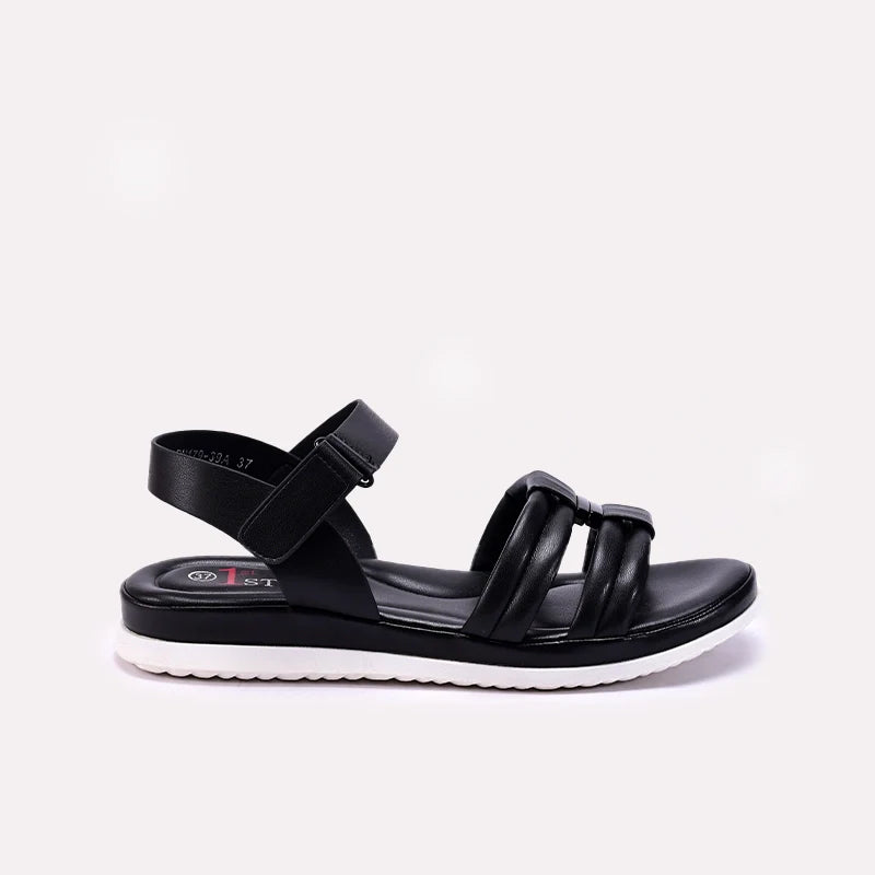 Womens Black Comfy Sandals 0421578