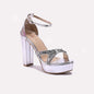 Womens Silver High Heel Sandals 0421506